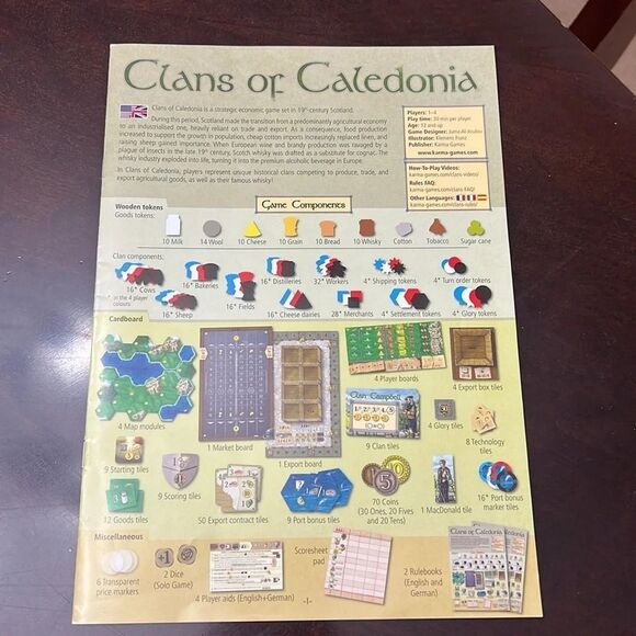 Clans of Caledonia Game *missing 2 pieces* 2017 No Longer in Production Rare - Picture 8 of 8